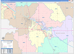 Black Hawk County, IA Wall Map Color Cast Style 2026